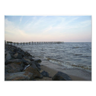 Pier in Colonial Beach, Virginia Foto Afdruk