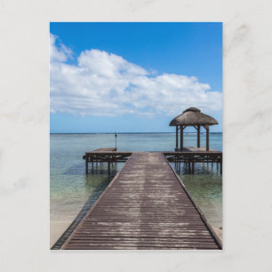 Pier in de oceaan flic en flac mauritius briefkaart