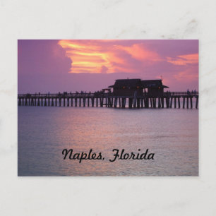 pier in Napels, Florida bij zonsondergang Briefkaart