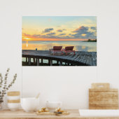 Pier kijkt de oceaan over, Belize Poster (Keuken)