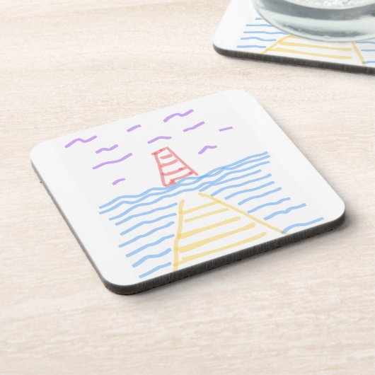 Pier Lighthouse dessous de verre en plastique dur (Côté gauche)