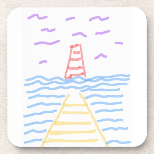 Pier Lighthouse dessous de verre en plastique dur (Devant)