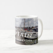 Pier met boten en jachten in Marken Nederland Koffiemok (Voorkant rechts)