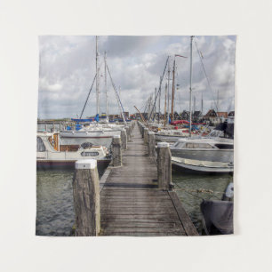 Pier met boten en jachten in Marken Nederland Wandkleed