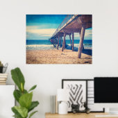 Pier op het strand van Hermosa Poster (Thuiskantoor)