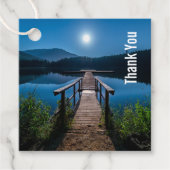 Pier 's nachts onder volledige maan Dank je Bedankjes Labels (Voorkant)