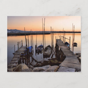Pier stilt op de rivier briefkaart