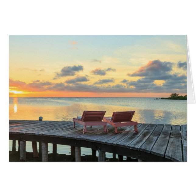 Pier surplombe l'océan, Belize (Devant horizontal)