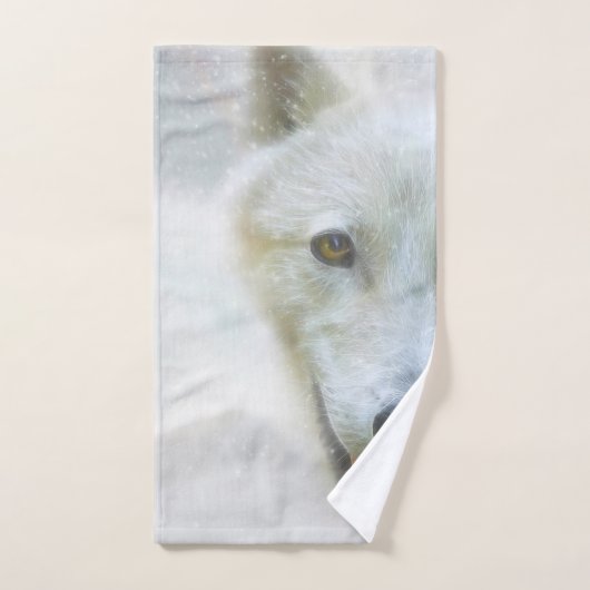 PIERCER DE NEIGE EN LOUP ARCTIQUE (Serviette à main)