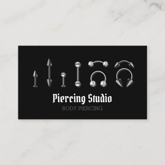 Piercing Specialist Modern Visitekaartje (Voorkant)