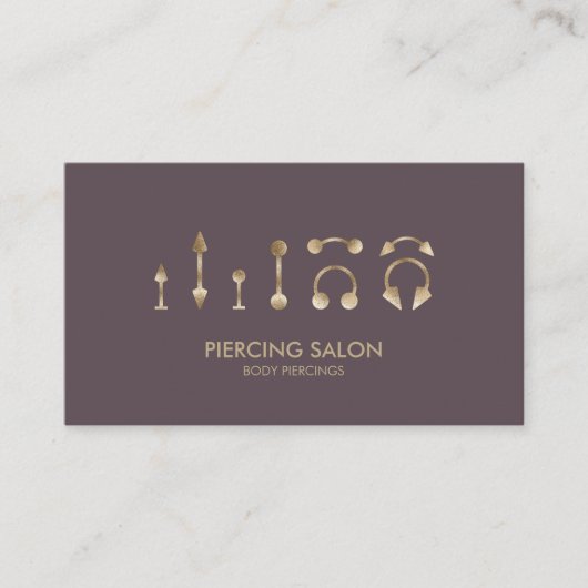 Piercing Specialist Roze Roos Visitekaartje (Voorkant)