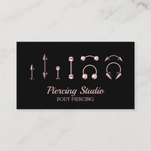 Piercing Studio Roze Goud Visitekaartje