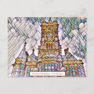Pierhead Building Cardiff Digital Art Briefkaart