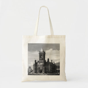 Pierhead Building, Cardiff, Wales (B&W) Tote Bag