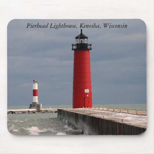 Pierhead Lighthouse, Kenosha, Wisconsin Muismat (Voorkant)