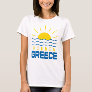 Pieria Griekenland Zonneschijn En Zee Golven Dames T-shirt