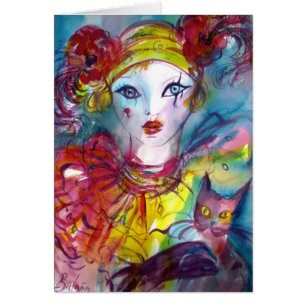 Piero avec chat / Masques de Venise Carnaval