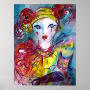 PIERO MET CAT- / Venetiaanse maskerade-maskers Poster