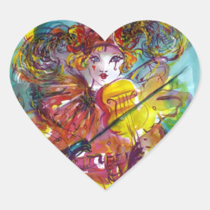 PIERO SPEELT VIOLIN / Venetiaanse carnavalnacht Hart Sticker