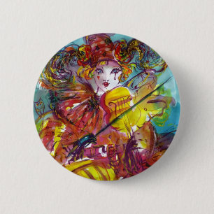 PIERO / Venetiaanse carnavalnacht Ronde Button 5,7 Cm