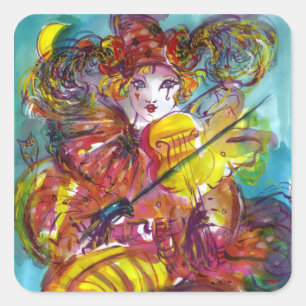 PIERO / Venetiaanse carnavalnacht Vierkante Sticker
