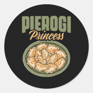 Pierogi Prinses Poolse keuken Pools eten Dumpli Ronde Sticker