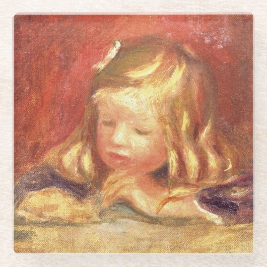 Pierre A Renoir | Coco bij de tabel  Glazen Onderzetter (Voorkant)