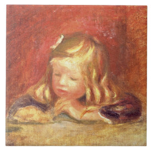 Pierre A Renoir   Coco bij de tabel  Tegeltje