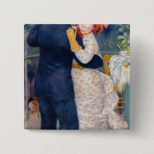 Pierre A Renoir | Dansen in het land Vierkante Button 5,1 Cm (Voorkant)