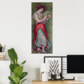 Pierre A Renoir | Dansmeisje met Tambourine Poster (Thuiskantoor)