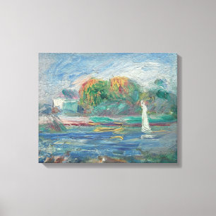 Pierre A Renoir De blauwe rivier Canvas Afdruk
