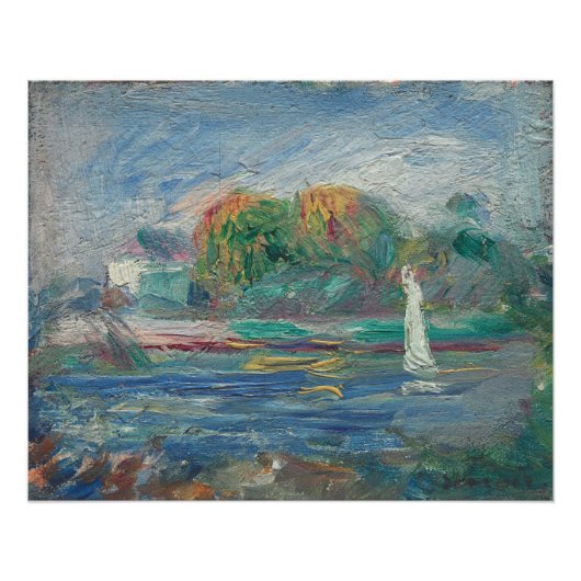 Pierre A Renoir | De blauwe rivier Perfect Poster (Voorkant)