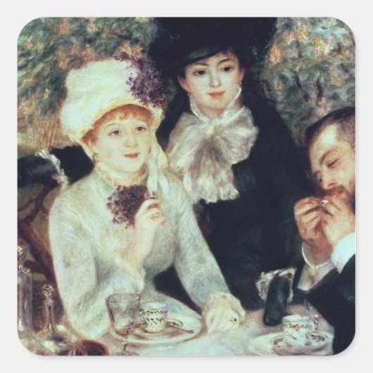 Pierre A Renoir | Einde van de lunch Vierkante Sticker (Voorkant)