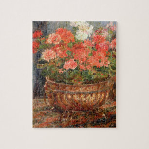 Pierre A Renoir Geraniums in een koperbekken Legpuzzel