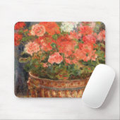 Pierre A Renoir | Geraniums in een koperbekken Muismat (Met muis)