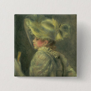 Pierre A Renoir Het witte Pet Vierkante Button 5,1 Cm