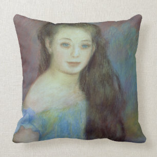 Pierre A Renoir Jonge meid met blauwe ogen Kussen