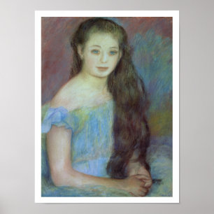 Pierre A Renoir Jonge meid met blauwe ogen Poster