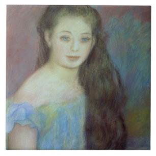 Pierre A Renoir Jonge meid met blauwe ogen Tegeltje