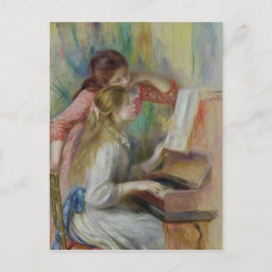 Pierre A Renoir Jonge meisjes in de Piano Briefkaart