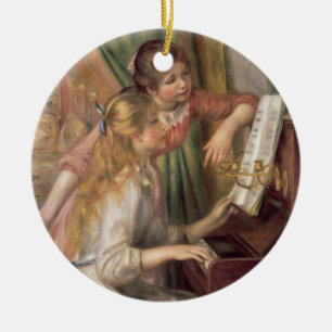 Pierre A Renoir   Jonge meisjes in de Piano Keramisch Ornament