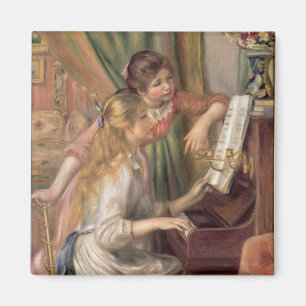 Pierre A Renoir Jonge meisjes in Piano Magneet