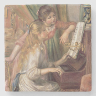 Pierre A Renoir  Jonge meisjes in Piano Stenen Onderzetter
