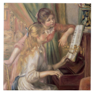 Pierre A Renoir  Jonge meisjes in Piano Tegeltje