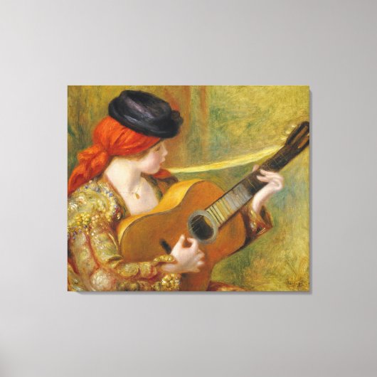 Pierre A Renoir | Jonge Spaanse vrouw met gitaar Canvas Afdruk (Voorkant)