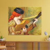Pierre A Renoir | Jonge Spaanse vrouw met gitaar Canvas Afdruk (Insitu (Woonkamer))
