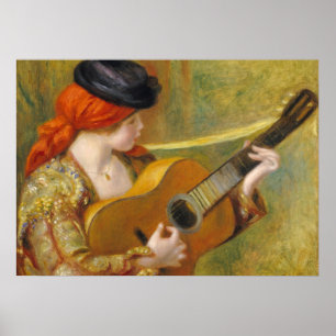Pierre A Renoir   Jonge Spaanse vrouw met gitaar Poster