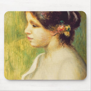 Pierre A Renoir Jonge vrouw met bloemen aan het Muismat