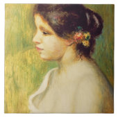 Pierre A Renoir | Jonge vrouw met bloemen aan het Tegeltje (Voorkant)