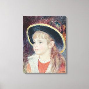 Pierre A Renoir Jongerenmeisje in een blauw Pet Canvas Afdruk